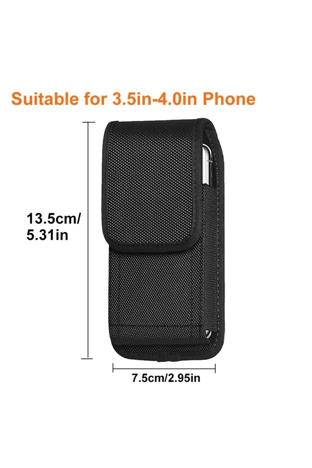 Black13.5x7.5cm Tactical Cell Phone Pouch Holster with Free D Shaped Buckle Protable Wallet Card Wai