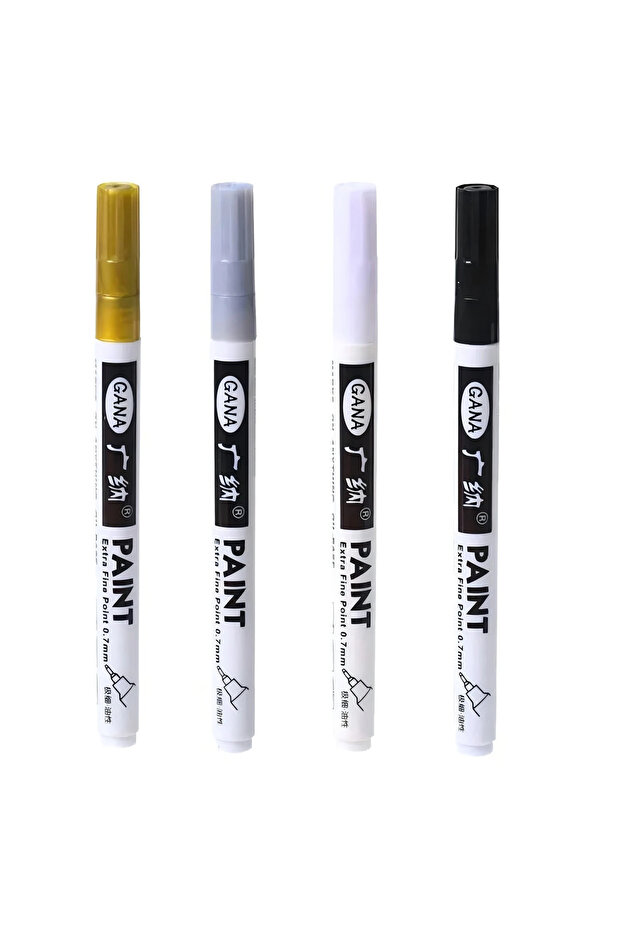 4pcs Guangna Paint Marker Pen DIY Reflective Paint Metallic Pen Permanent Gold SILVER Marker Touch U