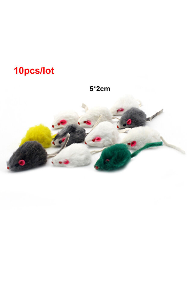 Style B Random color pawstrip Rabbit Fur False Mouse Pet Cat Toys Feather Rainbow Ball Toy Cayts Fun