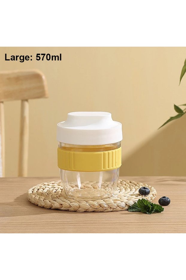White 570ml 480/570ml Breakfast Cup Portable Oatmeal Cereal Nut Yogurt Salad Cup With Spoon Picnic L