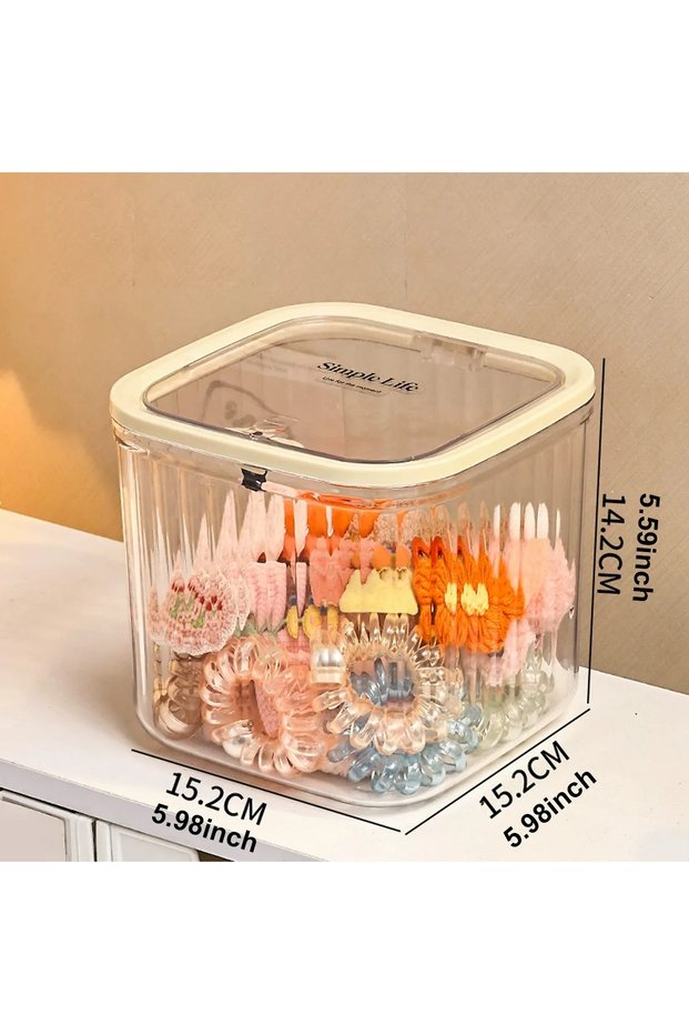 Transparent-L Hair Accessories Organizer Storage Box Large Capacity Transparent Dust-Proof for Headb