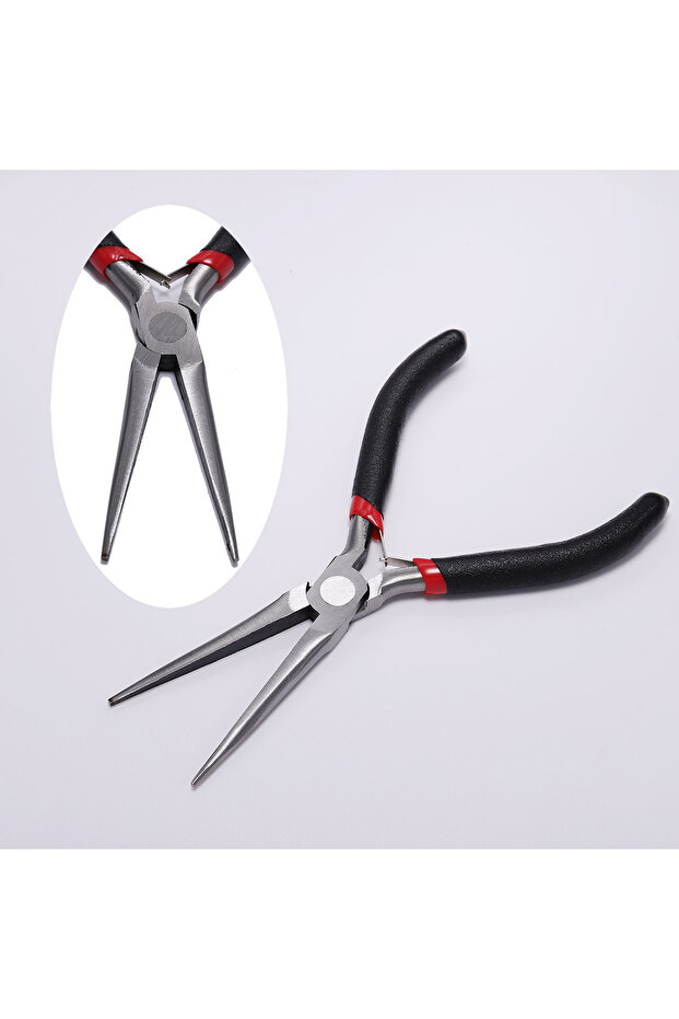 Needle Nose Pliers Ferronickel Carbon-Hardened Steel Round Nose End Cutting Jewelry Pliers Tools DIY