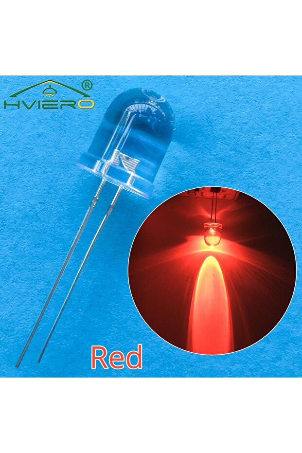 red 50Pcs 10mm Round Top Super Bright Lamp Beads Clear Emitting Diode LED White Red Green Blue Yello