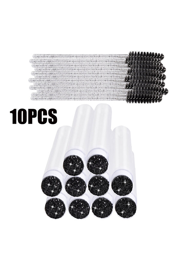 Black 10pcs 10/25Pcs Eyelash Brush Tubes Crystal Eyelashes Extension Mascara Brushes Wands Eyebrow C