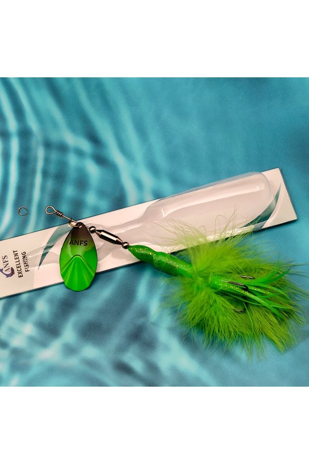 FCP29T-2693-B ANFS 1pc Musky Pike Spinner Bucktail - Heavy Metal Fishing Lure with Vibrant Colorful