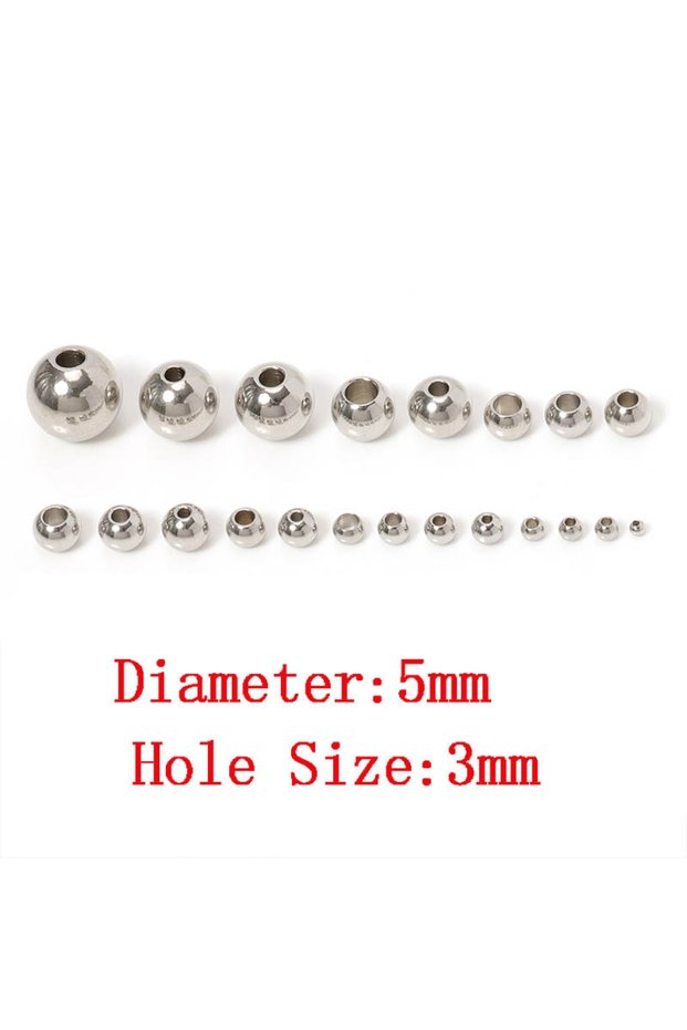 5x3mm 100pcs 2/3/4/5/6/8/10mm Metal Spacer Beads Round Beads for DIY Bracelet Keychain Pendant Jewel