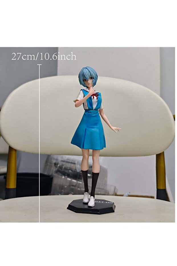 Bandai blue 27cm 10.6 inch Anime Rei Ayanami Action Figures Pvc Statue Desktop Ornamen Collection St