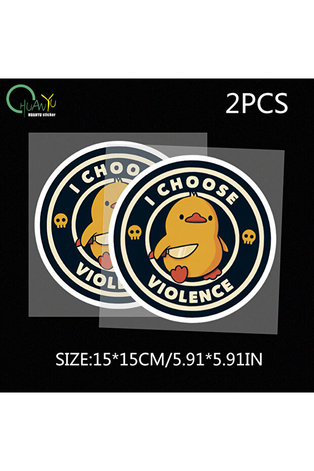 15x15cm C601A2 2pcs I Choose Violence Funny Duck By Tobe Fonseca Sticker for Laptop Decor Bedroom Ca