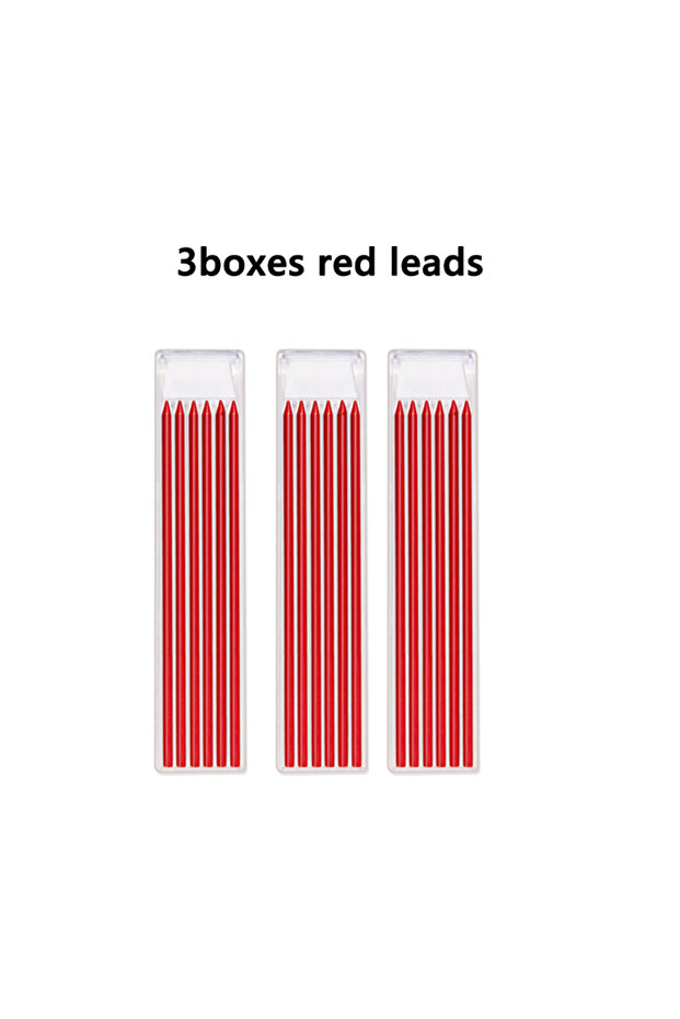 3 boxes red lead 3pcs/set Solid Carpenter Pencil Set Woodworking Mechanical 3Colors Refill Construct