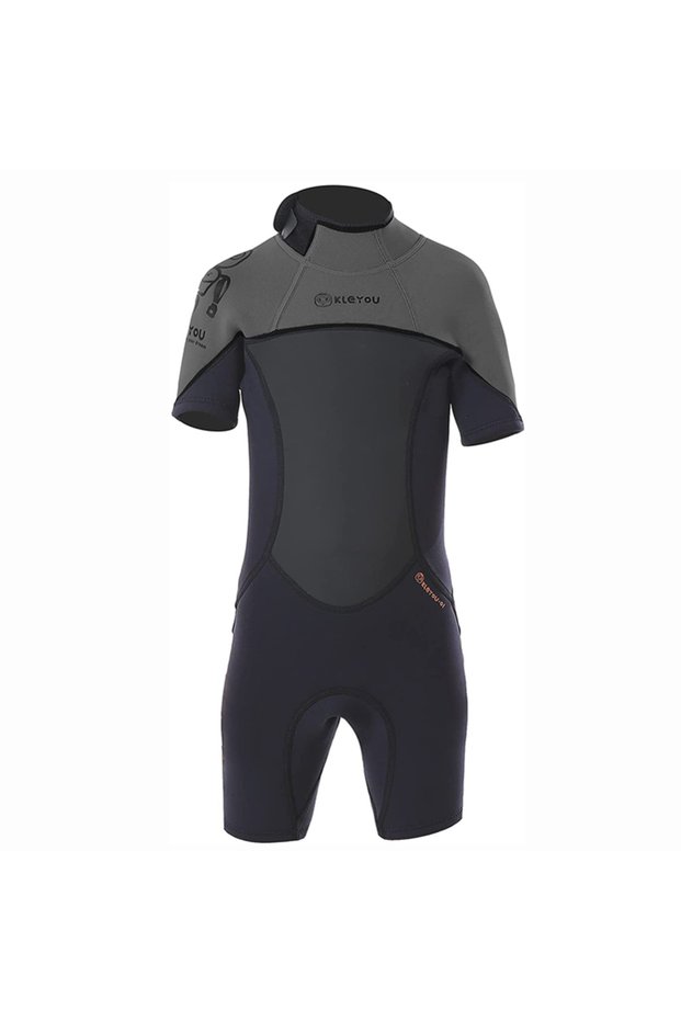 12 Gray Thermal Shorty Swimsuit Kid Surf Neoprene Wetsuit Children Scuba Diving Suit Freediving Unde