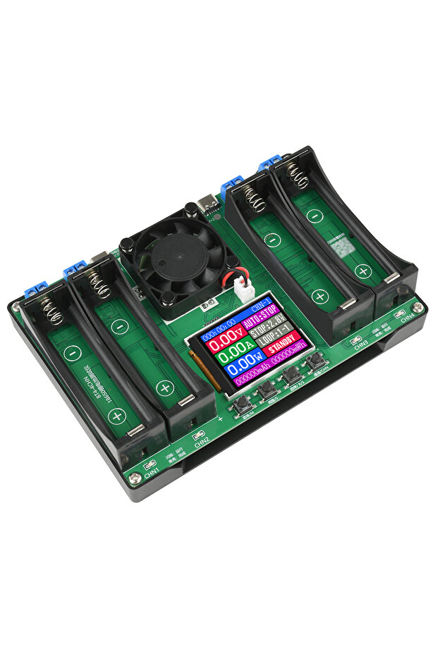 Battery Tester LCD Display Universal Battery Checker Analyzer Charger for 18650 Batteries 4 Chann...