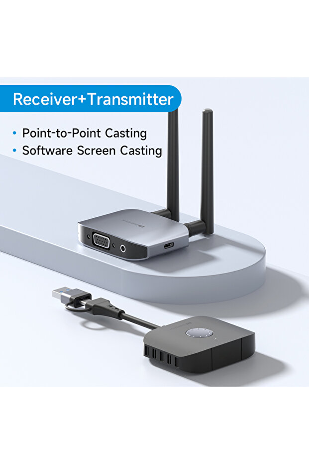 مجموعة G11W من Hagibis، جهاز إرسال واستقبال لاسلكي متوافق مع HDMI، مزود بموصل USB مزدوج من النوع C