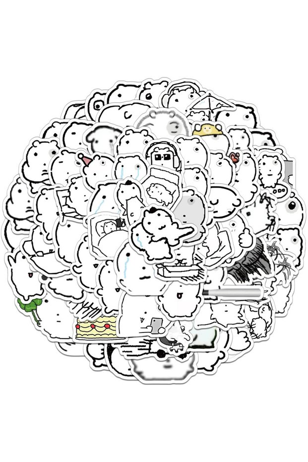 72pcs 72Pcs Abstract Eye Bubble Cat Graffiti Stickers Scrapbooking Collage Material Helmet Phone Wat