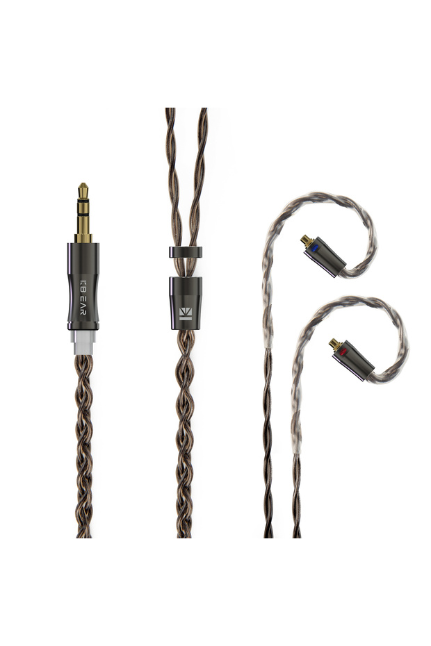 MMCX 3.5mm KBEAR Hazy 6N Graphene+Copper-Silver Alloy Mixedly Braided Upgrade Cable Plug Earphone Wi