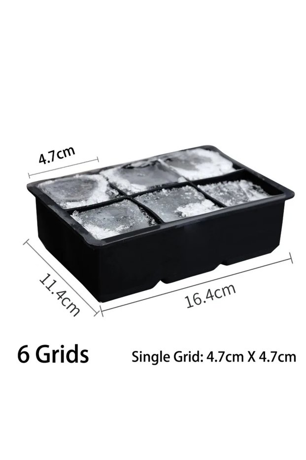 Style2 4/6/8/Grid Big Ice Tray Mold Box Large Food Grade Silicone Ice Cube Square Tray Mold Diy Bar