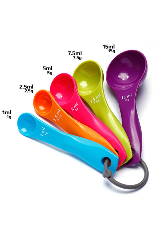 5Pcs Salt Oil Spoon Lovely Kitchen Colourworks Measuring Spoons Cup Baking Utensil Set Kit
