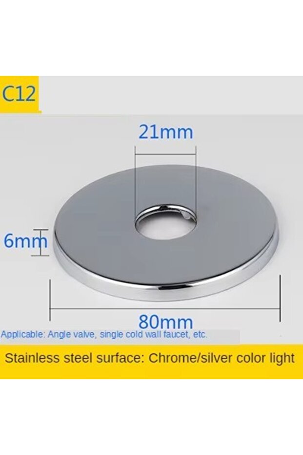 C12-2pcs 2PCS 1/2"3/4"Faucet Decorative Cover Stainless Steel Water Pipe Connector Heighten Valve Pa