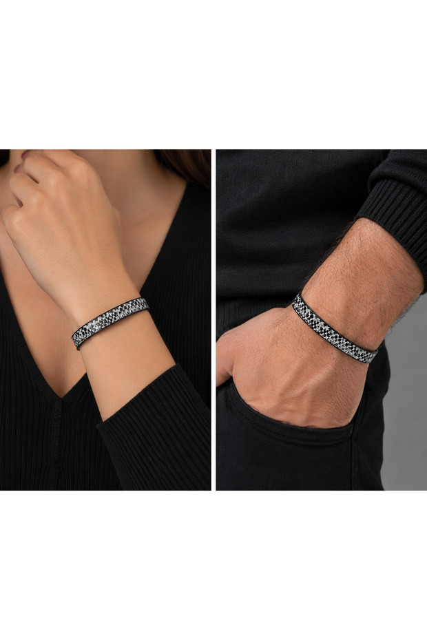 Unisex Leopard Patterned Leather Bracelet