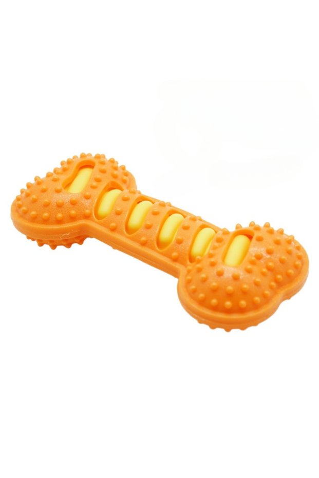Orange Pet Dog Chew Toy Teeth Cleaning Molar Stick Rubber Bone Toy Puppy Interactive Stick Dog Chewi
