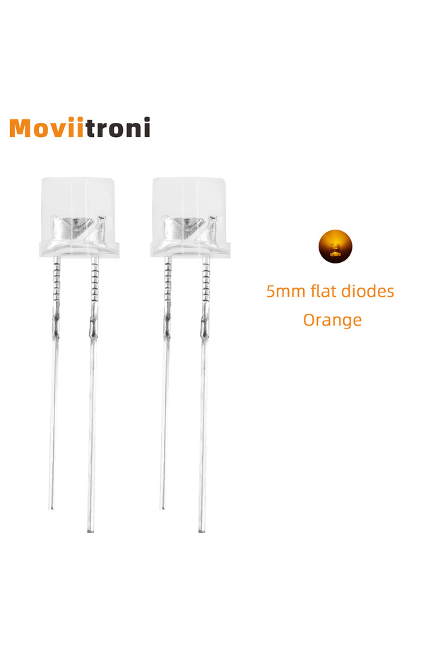 100pcs Orange 100Pcs 5mm Flat Top LED Diode 9 Colors Lights Bright Bulb Lamps Electronics Components