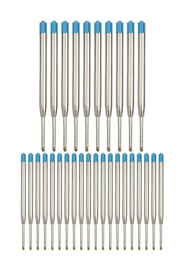 30pcs Blue 5/10/20/30pcs L:3.9 In Ballpoint Pen Refills for Parker Pens Medium Point blue Black Ink