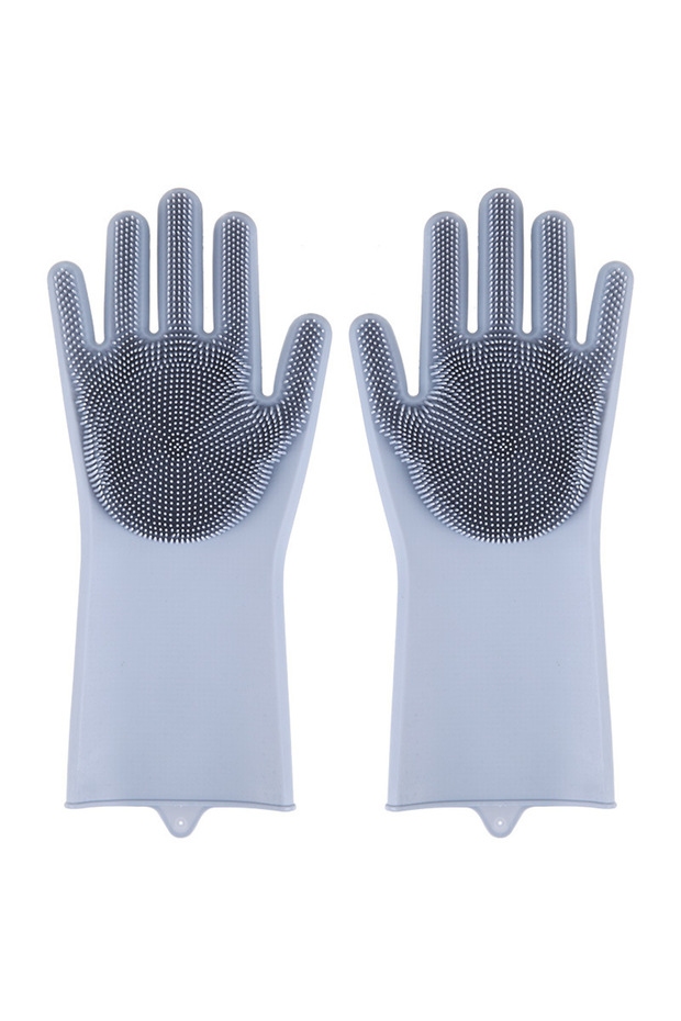 grey Pet Grooming Cleaning Gloves Dog Cat Bathing Shampoo Glove Scrubber Magic Dishwashing Cleanner