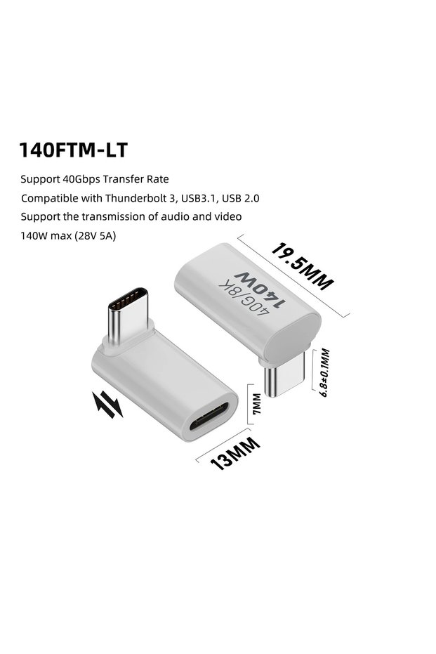 CG-CM LSW PD140W USB4.0 Type C to USB C Fast Charging Adapter Converter 40Gbps Data Sync Connector 8