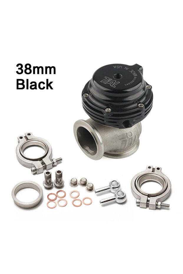 38mm-Black Universal 38mm External Wastegate V-Band Flanged Turbo Waste Gate For Supercharge Turbo M