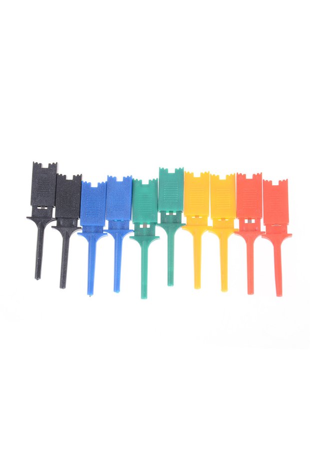 10pcs 10Pcs Multimeter SMD IC SOIC Mini Test Clip Hook Grabbers Probe Jumper 5 Color 0 0 0 0 0