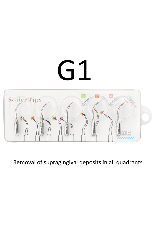 G1 5Pcs Dental Ultrasonic Scaler Tip Scaling Periodontics Endodontics Fit EMS Woodpecker Teeth White
