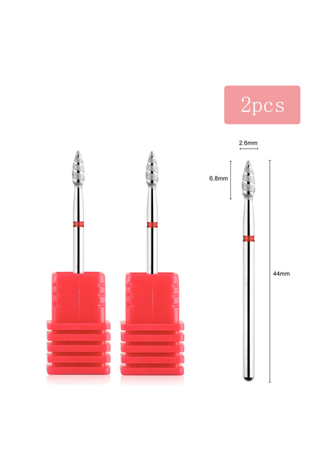 TP-257LX-027R TP 2pcs/lot Tornado Flame Diamond Nail Drill Bit Milling Cutters Pedicure Diamond Burr