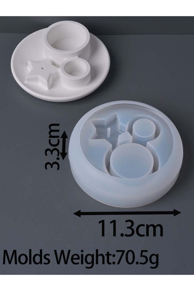 002 Incense Burner Candle Holder Silicone Mold DIY Handmade Star Moon Resin Mold Concrete Craft Gift