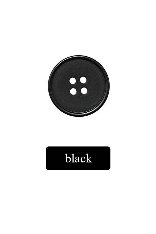 15mm black-10pcs 10PCS 15mm 25mm Colorful Resin 4-Holes Button Round Four Eye Handmade DIY Accessory