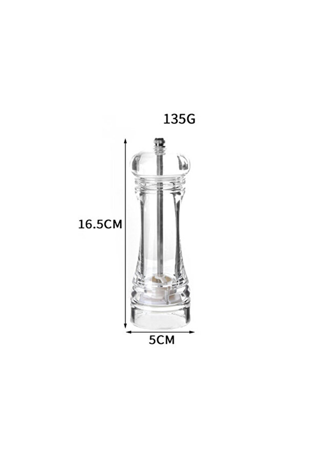 6 inch Pepper Grinder- Acrylic Salt and Pepper Shakers Adjustable Coarseness by Ceramic Rotor kitche