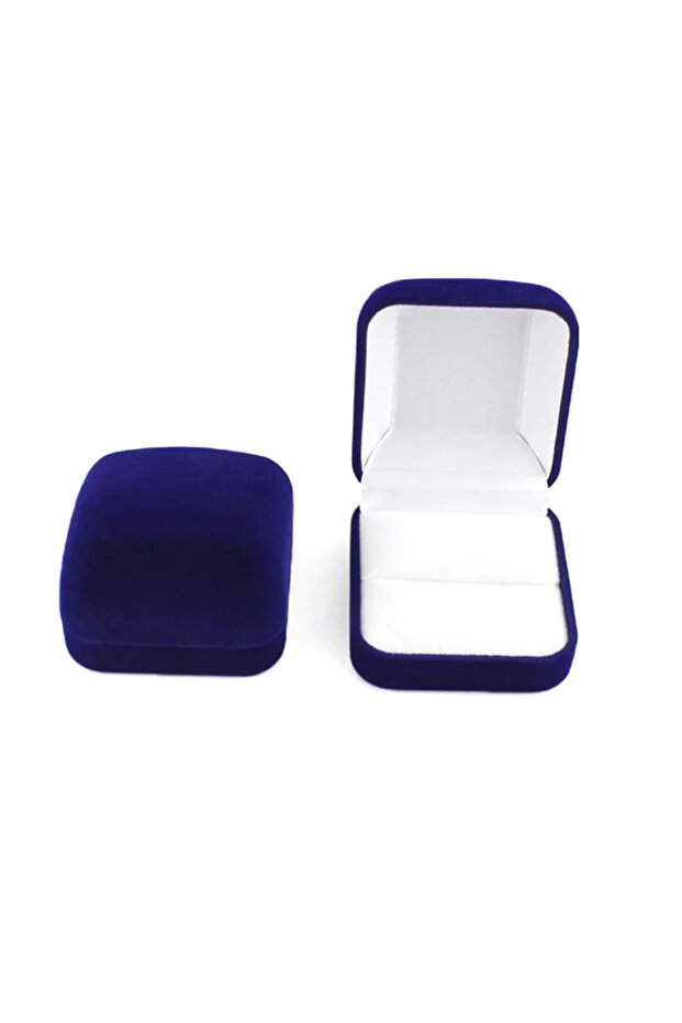 Blue Flocked Cloth Earrings Ring Box Store Counter Jewelry Display Holder Wedding Proposal Ring Box