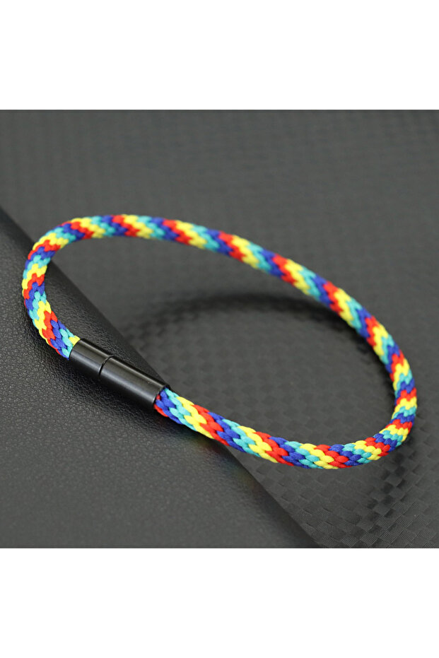 mix Multicolor Braided Rope Bracelet Men Handweaven Detachable Clasp Wrap Braslet Leisure Accessorie