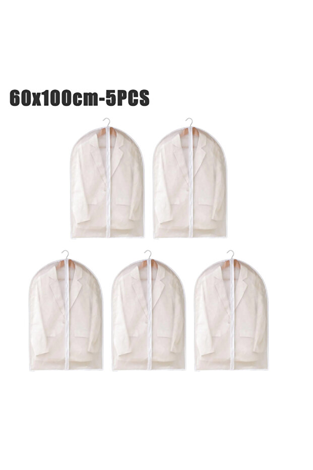 60x100cm 5PCS 1-10PCS Clothes Dust Cover Transparent Thickened Washable Dust Bag PEVA Household Dust