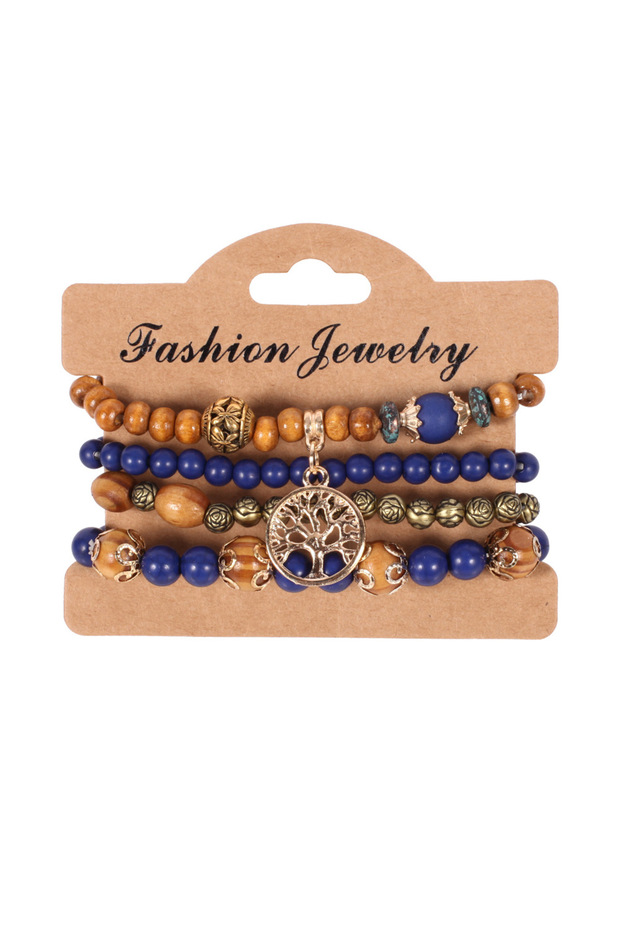 BR110-5 Bohemian Handmade Beads Bracelet Set For Women Summer Colorful Beaded Chain Bangle Men Boho