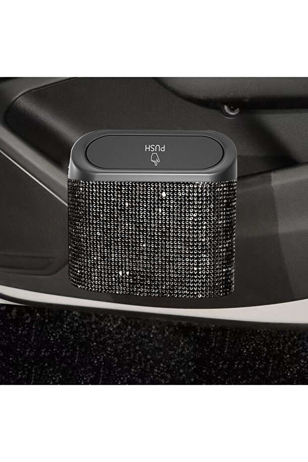 black diamond Car Door Trash Bin Bliing Girls Unbrella Storage Box Barrel Plastic Seat Back Garbage