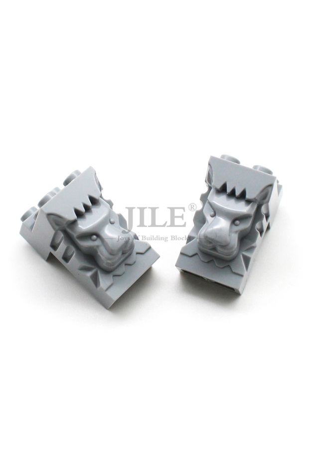 light grey 10pcs 10pcs MOC 30274 Building Blocks 2x3x3 Lion Head City Wall Street View Decoration Co