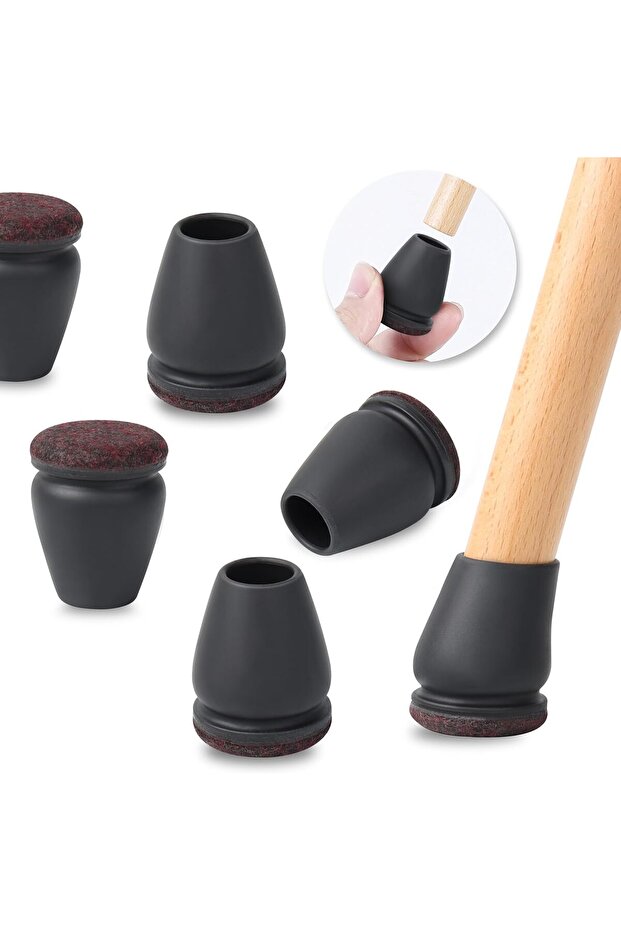 S(14-19mm) 8pcs Chair Leg Floor Protectors Foot Cover Diagonal with Thick Wrap Felt Pads Silicone Fu