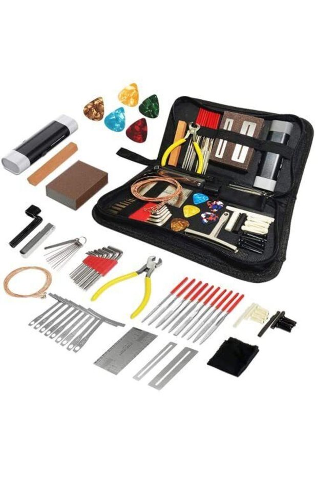 A Set 72-Piece Complete Guitar Tool Kit Set: Guitar Repair & Maintenance Kit with Comprehensive Guit