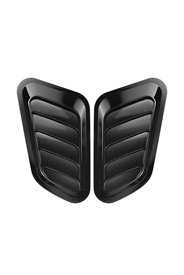 Glossy Black 2PCS Car Hood Tuning Decoration Stickers Universal Air Intake Auto Hood Scoop Bonnet Ve