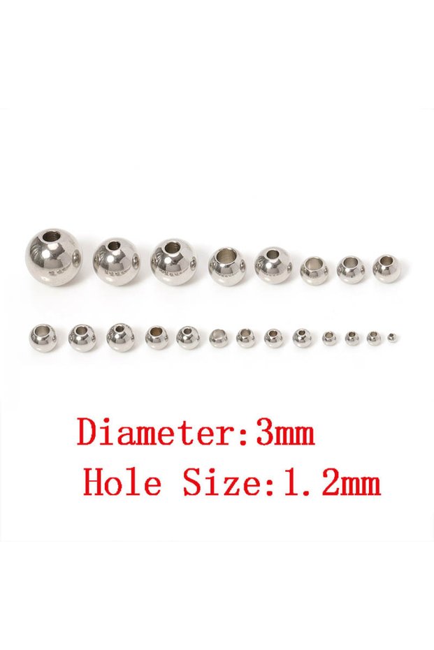 3x1.2mm 100pcs 2/3/4/5/6/8/10mm Metal Spacer Beads Round Beads for DIY Bracelet Keychain Pendant Jew