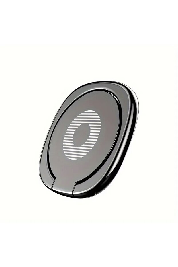 Black Ultra-thin Phone Stand Finger Ring Holder 360° Degree Rotation Folding Metal Phone Stand Mount