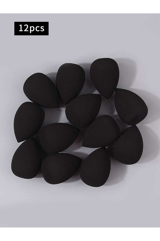 12PCS Multi-Specification Best-Selling Black Makeup Sponge Beauty Egg Set, High Resilience and No Po