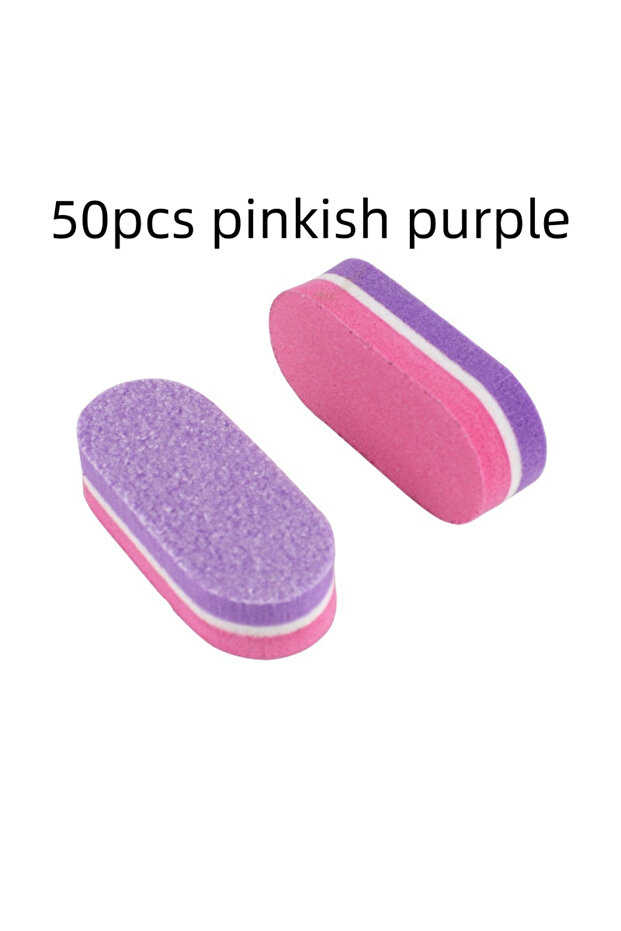 50pcs pinkish purple 10/50/100Pcs Mixed Mini Nail Sponge Buffer Block Double Sided Nail File Buffing