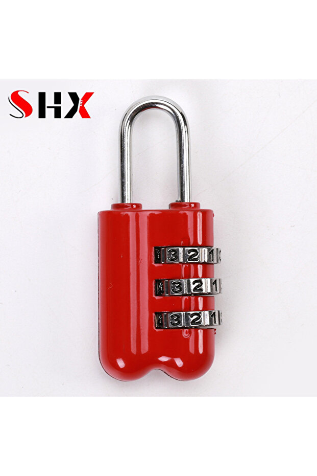 Red 1pcs Aluminum Alloy Mini 3 Digits Number Password Code Lock Combination Padlock Pad Lock Resetta