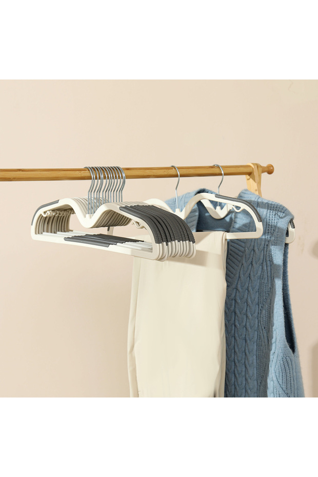GRAY 10pcs Non-Slip Plastic Hangers - Versatile, Traceless Design For Clothes, Bras & More - Ideal F