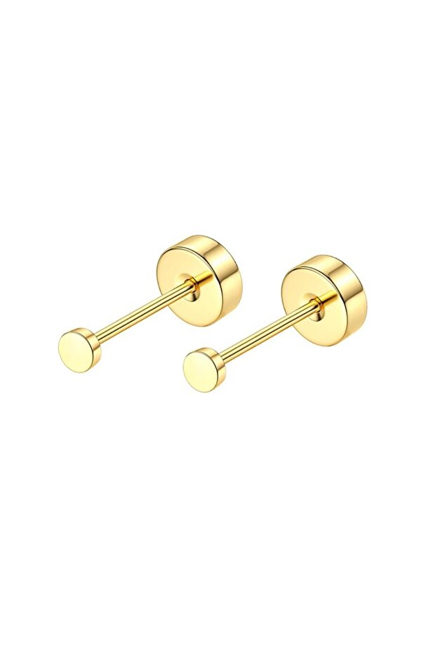 1Pair 2mm Dot Gold 18 Pairs 14K Gold Plated Surgical Steel Screw Flat Back Stud Earrings Tiny Cartil